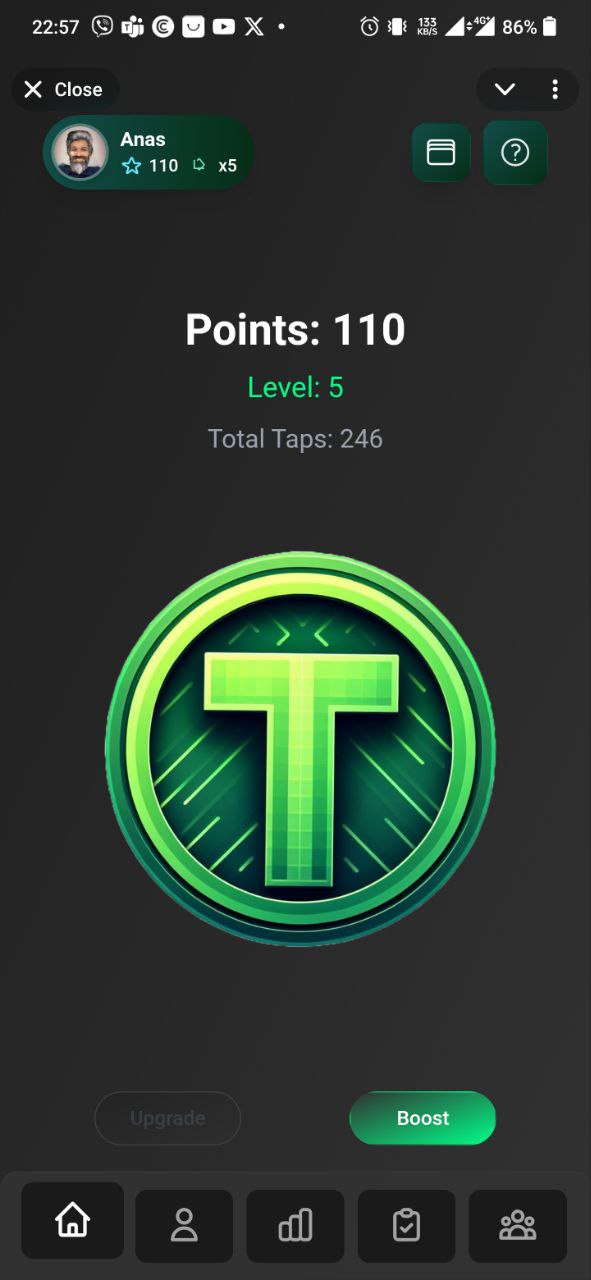 Tapiest Main Game Screen